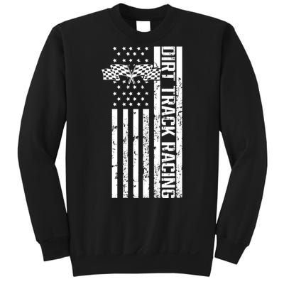 Dirt Track Racing Usa Flag American Motocross Stock Car Race Sweatshirt