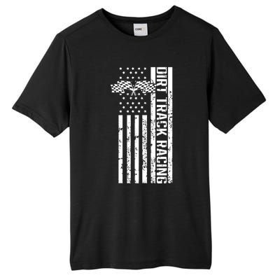 Dirt Track Racing Usa Flag American Motocross Stock Car Race Tall Fusion ChromaSoft Performance T-Shirt