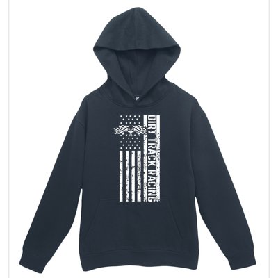 Dirt Track Racing Usa Flag American Motocross Stock Car Race Urban Pullover Hoodie