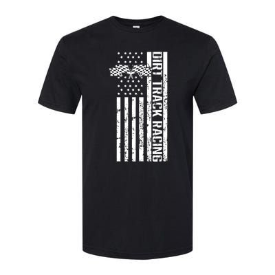 Dirt Track Racing Usa Flag American Motocross Stock Car Race Softstyle CVC T-Shirt