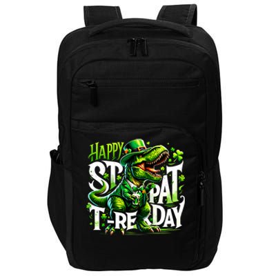 Dinosaur T Rex Happy St Pat Trex Day Happy St PatrickS Day Gift Impact Tech Backpack