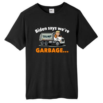 Donald Trump Rides A Garbage Truck Tall Fusion ChromaSoft Performance T-Shirt