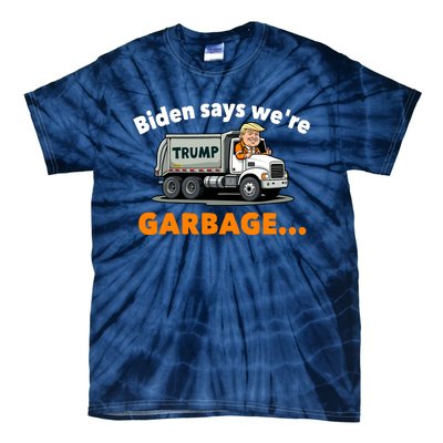 Donald Trump Rides A Garbage Truck Tie-Dye T-Shirt