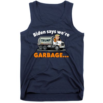 Donald Trump Rides A Garbage Truck Tank Top