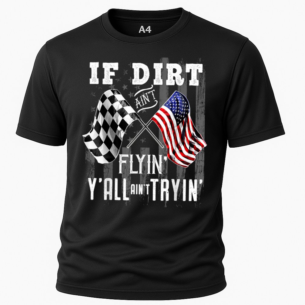 Dirt Track Racing Motocross Stock Car Racing Funny Gift Cooling Performance Crew T-Shirt