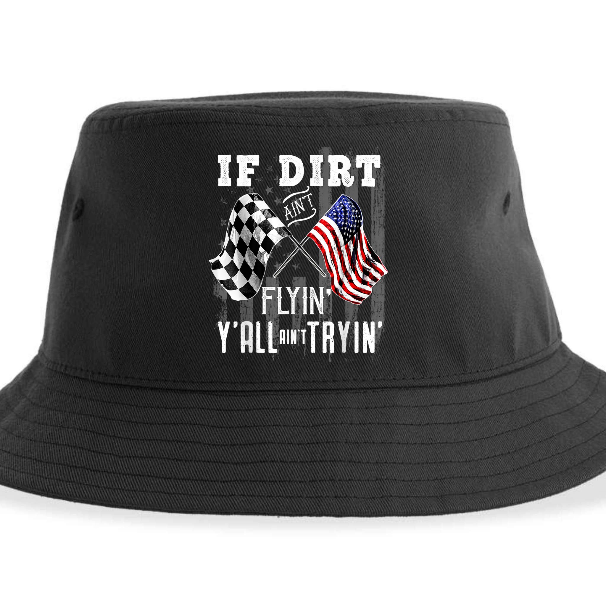 Dirt Track Racing Motocross Stock Car Racing Funny Gift Sustainable Bucket Hat