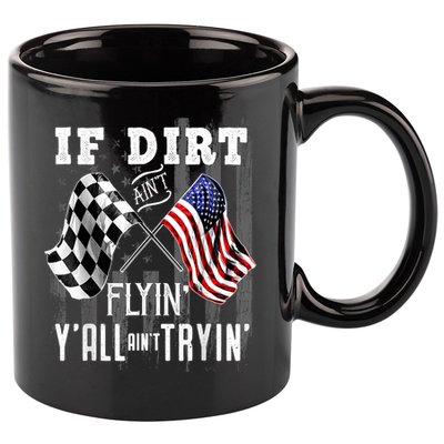 Dirt Track Racing Motocross Stock Car Racing Funny Gift 11oz C Handle Ceramic Mug
