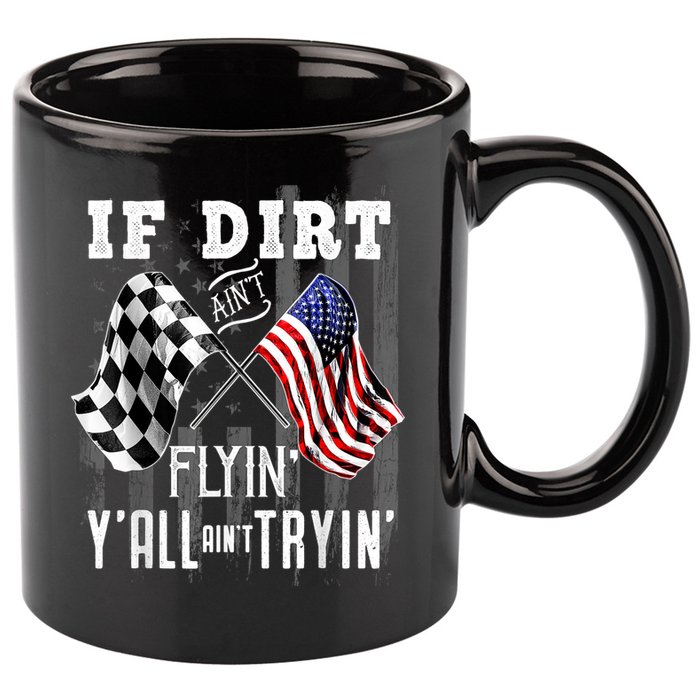 Dirt Track Racing Motocross Stock Car Racing Funny Gift 11oz C Handle Ceramic Mug