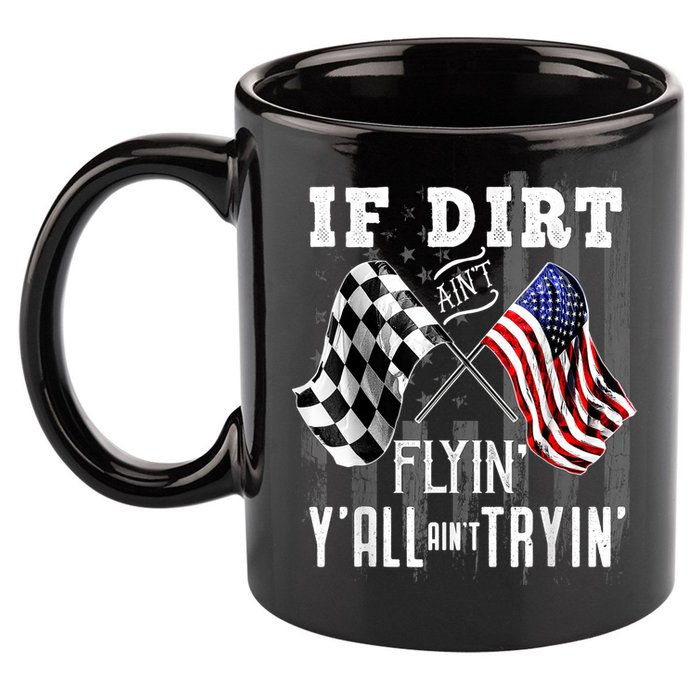Dirt Track Racing Motocross Stock Car Racing Funny Gift 11oz C Handle Ceramic Mug