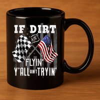 Dirt Track Racing Motocross Stock Car Racing Funny Gift 11oz C Handle Ceramic Mug