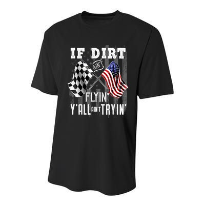 Dirt Track Racing Motocross Stock Car Racing Funny Gift Youth Performance Sprint T-Shirt
