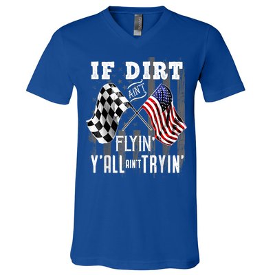 Dirt Track Racing Motocross Stock Car Racing Funny Gift V-Neck T-Shirt