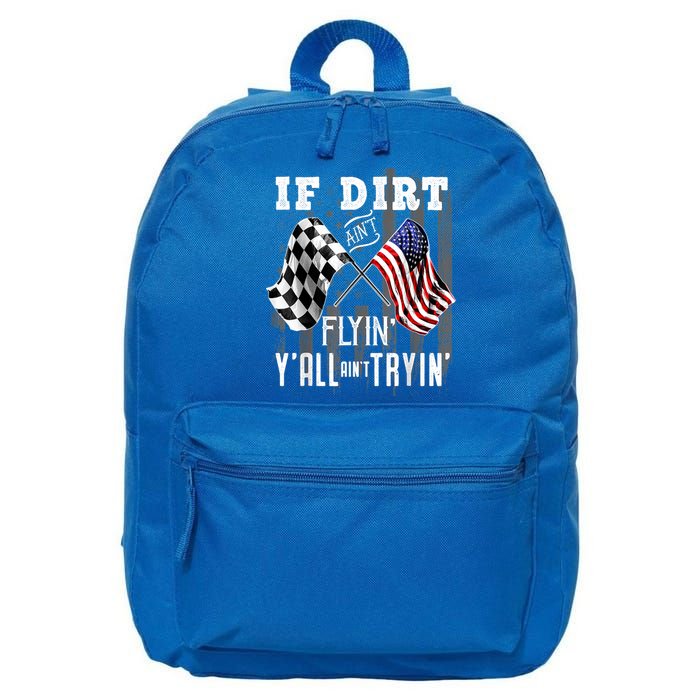 Dirt Track Racing Motocross Stock Car Racing Funny Gift 16 in Basic Backpack