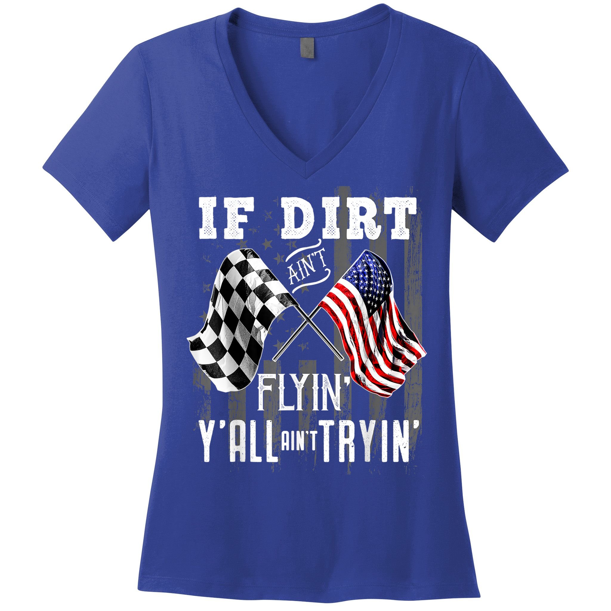 Dirt Track Racing Motocross Stock Car Racing Funny Gift Women's V-Neck T-Shirt