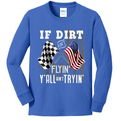 Dirt Track Racing Motocross Stock Car Racing Funny Gift Kids Long Sleeve Shirt