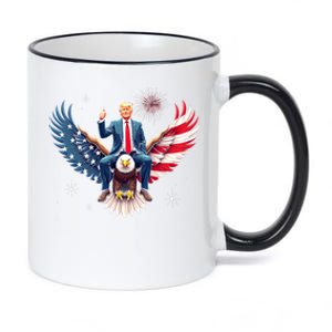 Donald Trump Riding An Eagle Bold Usa Us President 2024 Gift 11oz Black Color Changing Mug