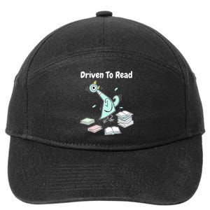 Driven To Read Pigeon Library Reading Books Reader Funny 7-Panel Snapback Hat