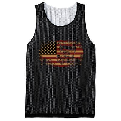 Dirt Track Racing Sprint Car Vintage Usa American Flag Gift Mesh Reversible Basketball Jersey Tank