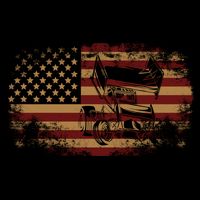 Dirt Track Racing Sprint Car Vintage Usa American Flag Gift Baby Bodysuit