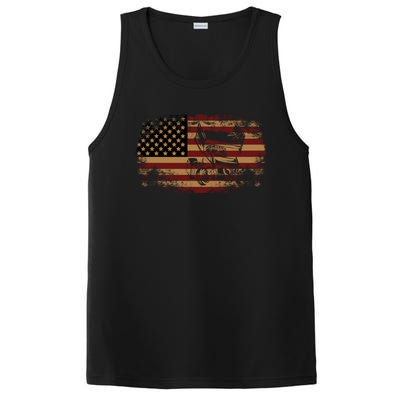 Dirt Track Racing Sprint Car Vintage Usa American Flag Gift PosiCharge Competitor Tank