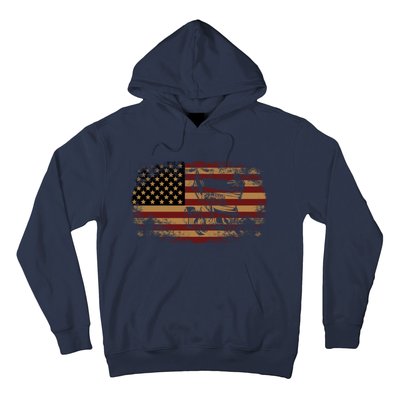 Dirt Track Racing Sprint Car Vintage Usa American Flag Gift Hoodie