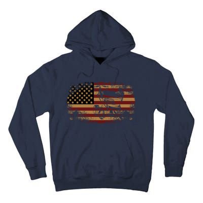 Dirt Track Racing Sprint Car Vintage Usa American Flag Gift Tall Hoodie