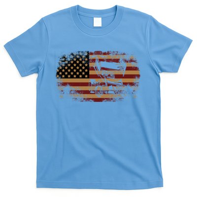 Dirt Track Racing Sprint Car Vintage Usa American Flag Gift T-Shirt