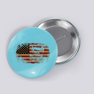 Dirt Track Racing Sprint Car Vintage Usa American Flag Gift Button