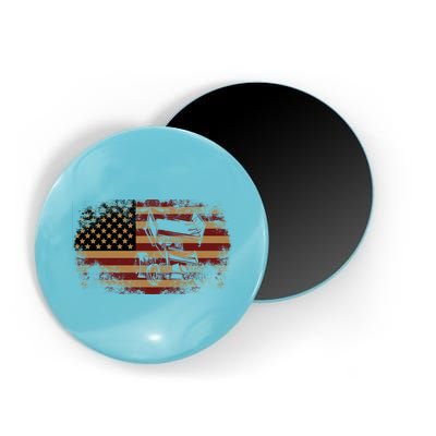Dirt Track Racing Sprint Car Vintage Usa American Flag Gift Magnet