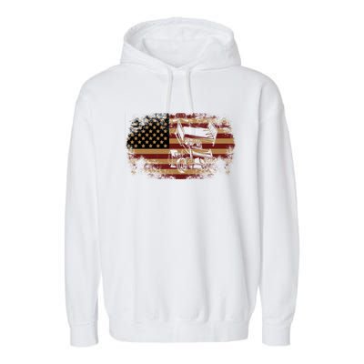 Dirt Track Racing Sprint Car Vintage Usa American Flag Gift Garment-Dyed Fleece Hoodie