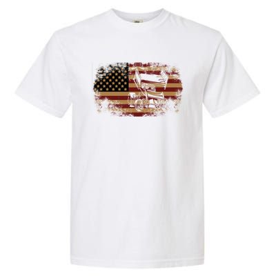 Dirt Track Racing Sprint Car Vintage Usa American Flag Gift Garment-Dyed Heavyweight T-Shirt