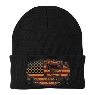 Dirt Track Racing Sprint Car Vintage Usa American Flag Beanie