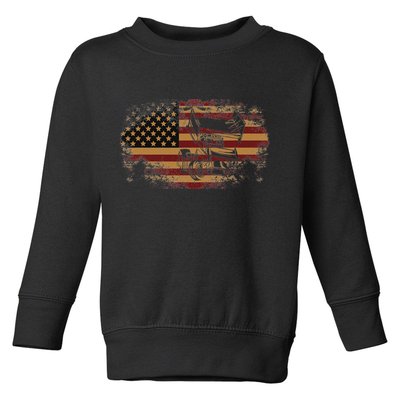 Dirt Track Racing Sprint Car Vintage Usa American Flag Toddler Sweatshirt