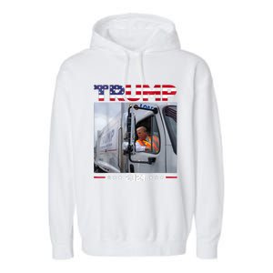 Donald Trump Rides Garbage Truck Garbage Truck Trump 2024 Garment-Dyed Fleece Hoodie