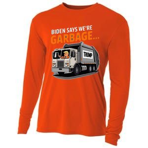 Donald Trump Rides In Garbage Truck Cooling Performance Long Sleeve Crew