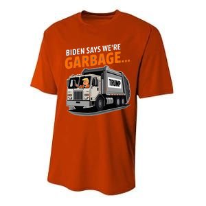 Donald Trump Rides In Garbage Truck Performance Sprint T-Shirt