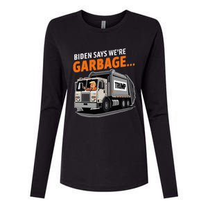 Donald Trump Rides In Garbage Truck Womens Cotton Relaxed Long Sleeve T-Shirt