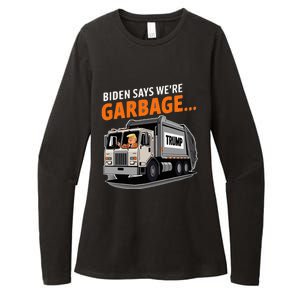 Donald Trump Rides In Garbage Truck Womens CVC Long Sleeve Shirt