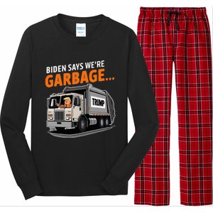 Donald Trump Rides In Garbage Truck Long Sleeve Pajama Set