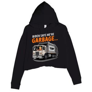 Donald Trump Rides In Garbage Truck Crop Fleece Hoodie