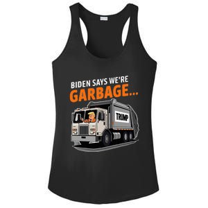 Donald Trump Rides In Garbage Truck Ladies PosiCharge Competitor Racerback Tank