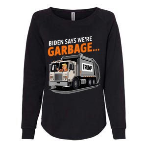 Donald Trump Rides In Garbage Truck Womens California Wash Sweatshirt