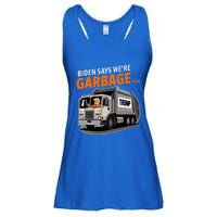 Donald Trump Rides In Garbage Truck Ladies Essential Flowy Tank