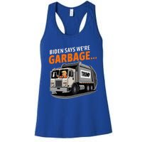 Donald Trump Rides In Garbage Truck Women's Racerback Tank