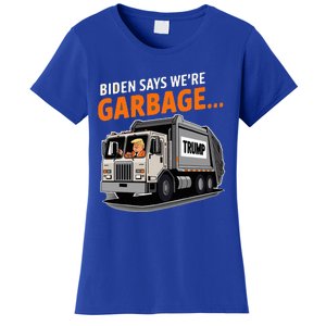 Donald Trump Rides In Garbage Truck Women's T-Shirt