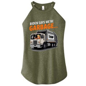 Donald Trump Rides In Garbage Truck Women's Perfect Tri Rocker Tank