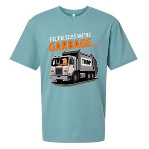 Donald Trump Rides In Garbage Truck Sueded Cloud Jersey T-Shirt