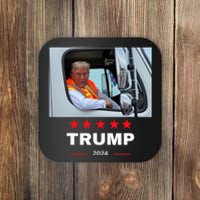 Donald Trump Rides In Garbage Truck Coaster