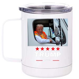 Donald Trump Rides In Garbage Truck 12 oz Stainless Steel Tumbler Cup