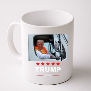 Donald Trump Rides In Garbage Truck Coffee Mug